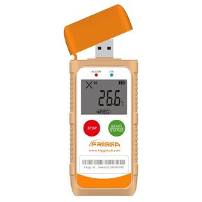 Frigga 5 Pack Single Use Temperature Data Logger LCD Digital Temperature Recorder 100 Days USB Temperature Loggers Cold Chain High Accuracy 14400 Points with PDF CSV Report,M1D