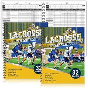 2 Pcs Lacrosse Scorebook Men's Score Keeping Book for 32 Games Spiral Bound Scorebook with Scoring Instructions 9.25 x 12 Inch Lacrosse Scorebook for Coach School Adult Supply in Saudi Arabia