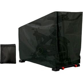 Exercise Bike Cover Outdoor Waterproof Stationary Bike Cover for Indoor & Outdoor, Dustproof Fitness Bicycle Cover Upright Cycling Protective Cover, Black, 56x48.5x22.9 In