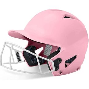 Champro Rise Pro Girls Softball Batting Helmet with Face Guard - Girls Softball Helmets - Bio Fresh/DRI-Gear Moisture Wicking Pad Liner - Pink, Senior