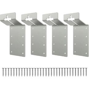 Pack of 4 T Post Mounting Bracket, 3x4.5 Vertical T-Post Brackets with Screws for Sign Mailbox Bird House
