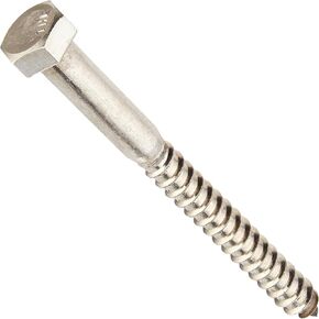 Hillman 832074 3/8 x 4-Inch Stainless Steel Hex Lag Screws, 25-Pack