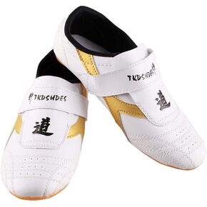Dilwe Boxing Shoes, PU Leather Soft Sole Taekwondo Shoes for Taichi Gym Exercise(38)