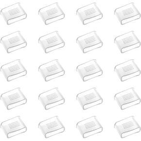 MEETOOT 20PCS 0.79x0.31x0.51inch Whistle Mouthguard Protector Clear PVC Whistle Protector Replaceable Whistle Covers Grip Protector Whistling Cap
