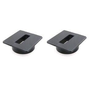2PCS Black 3/8inch/60mm Cable Hole Cover Square Desk Wire Cord Cable Grommets Office Desk Plastic Square Wire Cord Accessories Hole Cover for Office PC Desk Cable Cord Organizer