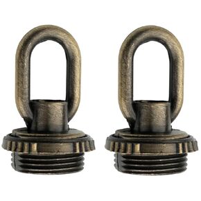 2PCS Crystal Lamp Inner and Outer Threaded Ring Fitting Bronze Zinc Alloy Threaded Ring Eye Nut Ring Nut Fixing Chandelier for Candelabra Lamp Traditional Chandelier Pendant Lamp