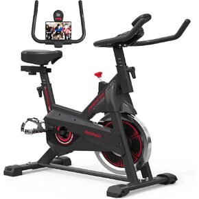 Exercise Bike, Exercise Bike for Home, Stationary Indoor Cycling Bike Cardio Gym with pad Holder and LCD Monitor,Silent Belt Drive & 35 LBS Flywheel