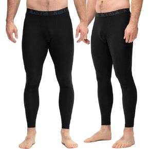 KISTA 2 Pack Men's Compression Pants Running Tights Workout Leggings, Cool Dry Technical Sports Baselayer