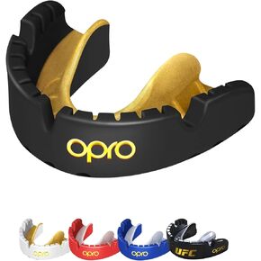OPRO Gold Level Braces Mouth Guard – Moldable Mouthguard for Superior Comfort and Fit for Boxing, Rugby, Hockey, MMA, BJJ, UFC & Football – Adults & Youth Mouthpiece with Mouth Guard Case Included