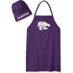 Pro Specialties Group NCAA Kansas State Wildcats Mens Chef Hat & Apron, Full Color Team Logo, One Size
