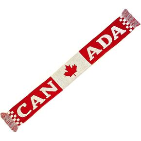 Euroscarves Canada Soccer Knit Scarf (Checkered)