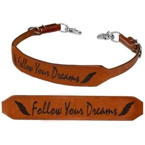Showman "Follow Your Dreams & Feather Branded Leather Wither Strap