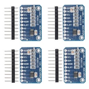 4 PCS ADS1115 16 Bit 16 Byte 4 Channel I2C IIC Analog-to-Digital ADC PGA Converter with Programmable Gain Amplifier High Precision ADC Converter Development Board for Arduino Raspberry Pi