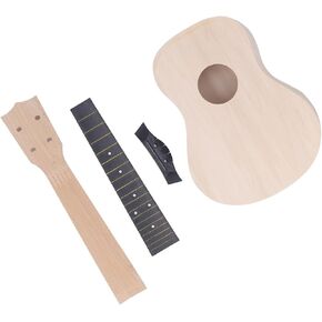 24 Inch DIY Ukulele Kit with Mahogany Fingerboard, Handmade Concert Ukulele Kit for Kids, Ideal Instrument Building Experience,Ukulele