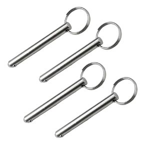 Diameter 3/8(9.5mm), 4 Pack Long Quick Release Pin, Usable Length 3(76mm), Overall Length 3.6(92mm) Compatible with Bimini Top, Boat Tops Support Poles, Deck Hinge, Stainless Steel Marine Hardware
