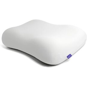 Cushion Lab Deep Sleep Pillow, Patented Ergonomic Contour Design for Side & Back Sleepers, Orthopedic Cervical Shape Gently Cradles Head & Provides Neck Support & Shoulder Pain Relief - Calm Grey