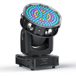 XYZ 3-Axis Rotating Moving Head Light 180W Strobe/Beam/Wash/Zoom Effect Stage Lights DMX512＆Sound Activated RGBW DJ Lighting for Wedding Party Festival Concert