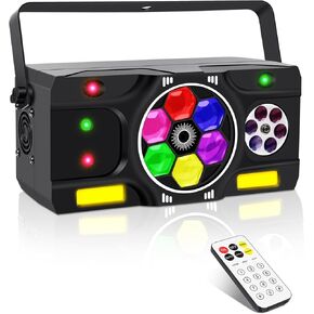 Party Lights DJ Disco Lights, 80W RGBW Bee-Eye Light with Multi Patterns Strobe Effect, LED Stage Light DMX & Remote Control Sound Activated for Wedding Rave Club Dance Gig Bar Lighting (RGBY)