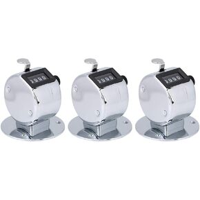 Bnineteenteam 3pcs Hand Tally Counters, 4 Digit Mechanical Palm Counter Handheld Number Click Counter Tally Clicker Counter for Sports Games Golf Judgment, Timing, Step -by -Step Appliances