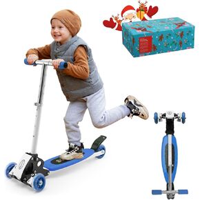 سكوتر للأطفال الصغار، سكوتر قابل للطي بثلاث عجلات للأطفال من سن 3 إلى 5 سنوات، سكوتر للأطفال شديد التحمل، 4 ارتفاعات قابلة للتعديل، سكوتر بثلاث عجلات للأعمار من 3 سنوات، مع صندوق in Kuwait