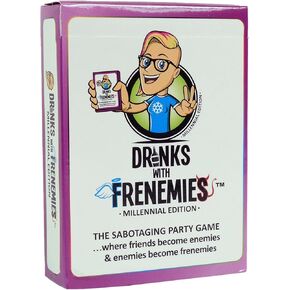 Drinks with FRENEMIES Millennial Edition Party Game | Fun Game for Adults and Teens | Ages 16+ | 3+ Players | Average Playtime 10-60 Minutes | Made by BE Games