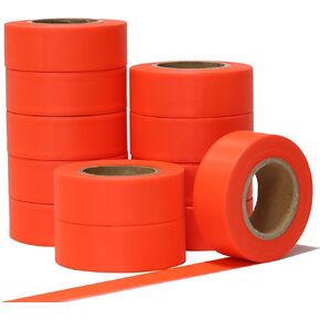 GEYYANG Fluorescent Green Flagging Tape,3.75 Mil Thick,0.7" x 98ft, 6 Rolls,Non-Adhesive Plastic Ribbon,Neon Marking Tape for Survey Boundaries, Trees and Hazardous Areas,Barricade Tape in Kuwait