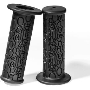 PRUNUS Bike Grips Bicycle Handlebar Grips for Kids Girls Boys, 3.8'' Non-Slip Rubber Mountain Bike Grips for Scooter Cruiser Balance Bikes MTB BMX (Black)