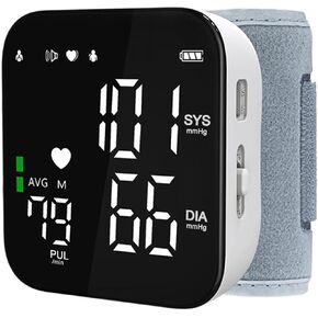 Wrist Blood Pressure Monitor Rechargeable Digital Automatic Blood Pressure Cuff for Home Use Portable Talking Bp Monitor Full Screen Led Display Adjustable Bp Cuffs with Carrying Case
