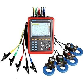 ETCR5000 3 Phase Power Quality Analyzer Three Phase Multi-Functional Power Quality Logger with ETCR040B Ф40mm Current Clamp Sensor 4PCS Range 0.10A-100A