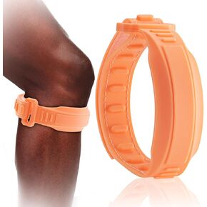 2 Pack Adjustable Patella Knee Strap, Knee Brace for Patellar Tendon Support, Ideal for Running, Basketball, and Sports Activities, Men and Women (Orange)