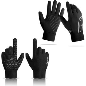 Achiou Winter Knit Gloves Touchscreen Winter Running Gloves