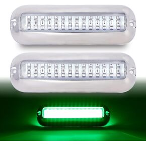 Pack of 1 Clear Lens Red Marine Transom Lights 42 LED Stainless Steel Housing for Deck Boat Yacht Surface Mount Navigation Stern Lamps 10-30V DC
