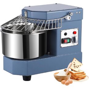10.5QT Commercial Food Mixer with Timing Function, 650W 110V Electric Dual Rotating Dough Kneading Machine with Stainless Steel Bowl Hook Whisk and Beater, Commercial Dough Mixer for Bakery Pizzeria