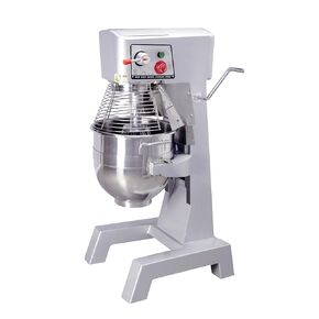 FSE 373-M20 Commercial Planetary Mixer, 20 Qt. Capacity, Stainless Steel, with Hook, Beater, Whisk, Rubber Feet and PC Guard, For Commercial Settings