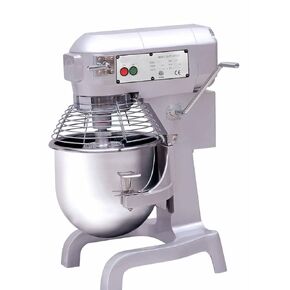 FSE 373-M10 Commercial Planetary Mixer, 10 Qt. Capacity, Stainless Steel, with Hook, Beater, Whisk, Rubber Feet and PC Guard, For Commercial Settings