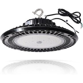 OSTEK 480V UFO LED High Bay Light, 200W 5000K Durable High Bay LED Shop Light 32000LM 0-10V Dimmable, 5ft Cord US Hook, Factory Warehouse Workshop Light, IP65 Waterproof- ETL&DLC Certified
