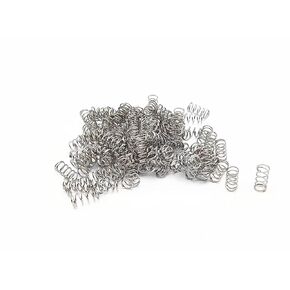 Wire Diameter 0.5mm Total Length 10mm Outer Diameter 5mm Metal Compression Spring Silver Tone 50 Pcs