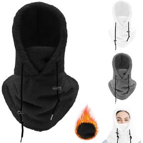Sherpa Hood Ski Mask, Winter Sherpa Windproof Coldproof Plush Mask, Arctic Plush Warm Ski Mask