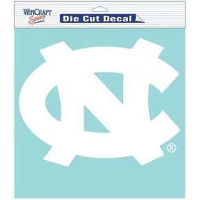 North Carolina Tarheels 8x8 White Die-Cut Auto Decal