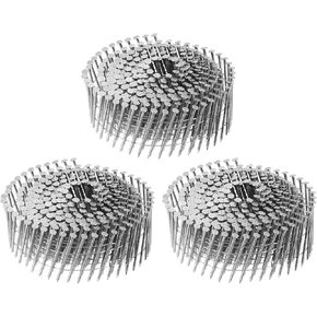uxcell 900 Count Siding Nails 2"x 0.09" 15-Degree 316 Stainless Steel Ring Shank Full Round Head Collated Wire Coil for Lath and Sheathing Materials