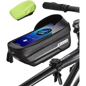 whale fall Portable Bike Bag, Bike Phone Mount, Bike Accessories, Phone Holder for Bike, Sturdy/Waterproof, Germany Bayer 0.25mm TPU, 4" - 6.9" Cellphone, Black, X1 Pro