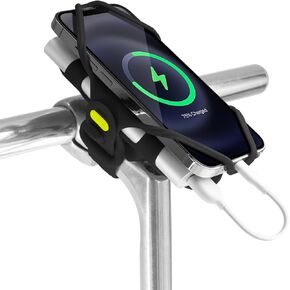 【Bone】 Bike Phone Mount Universal 2 in 1 Phone Holder for Bike, Charger Mount Stem, Bike Accessories for iPhone 13 12 11 Pro Max Samsung S20 S21, Fit 4.7"-7.2" Phones (Bike Tie Pro Pack 2-Black)