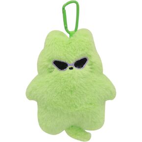 Plush Photocard Holder Keychain Pendant Women Girls Hanging Ornament Protection Sleeve for Bus ID Cards,Little Monsters
