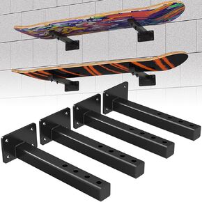 4 Pack Snowboard Wall Mount,Snowboard & Skateboard Wall Mount Snowboard Mount Storage Snowboard Display Racks, Skateboards Floating Shelves Brackets