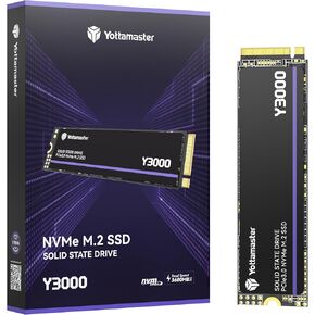 Yottamaster Y3000 1TB SSD M.2 PCIe 3.0, Up to 3100MB/s, M.2 2280 NVMe Internal Solid State Drive with SLC Cache 3D NAND, Upgrade Storage for PC Computer, Laptop, Gaming