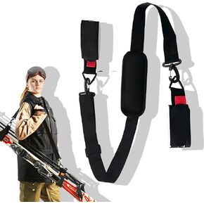 Ski Carrier Strap and Pole Carrier – Adjustable Cushioned Ski Straps for Carrying Skis and Poles – Comfortable Shoulder Sling for Effortless Gear Transport