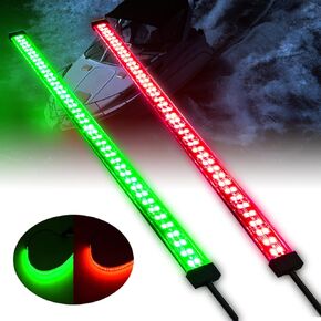 LED Boat Lights Navigation Light [84 LEDs Per Strip] Dual Row Marine Bow Light Sidelights 12V IP68 Waterproof for Pontoon Kayak Yacht Fishing Boat - 1 Pair, Red & Green