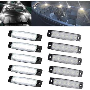 10Pcs Red Marine Boat Lights,Boat Interior Lights,12V Waterproof Boat Navigation Lights Courtesy Light for Deck Transom Cockpit Bow and Stern, Kayak Yacht Fishing Pontoon Boat Sailboat