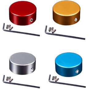 4 Pieces Guitar Effects Pedal Footswitch Aluminum Alloy Topper Guitar Effect Foot Nail Cap Protection Cap with Multi Colors