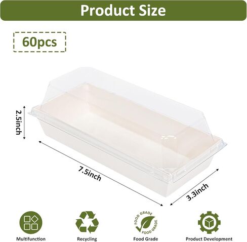 Moretoes 60pcs Charcuterie Boxes, 7.5 Inches Dessert Boxes with Clear Lids, Disposable Food Containers for Donuts Pastry Sandwich Sushi Cake Slice Cookies Strawberries in Kuwait